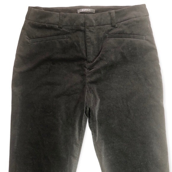 Espirit Black Suede High Rise Cropped Dress Pants - Picture 2 of 6